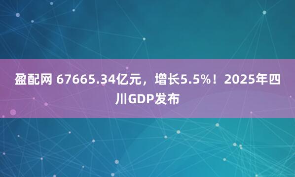 盈配网 67665.34亿元，增长5.5%！2025年四川GDP发布