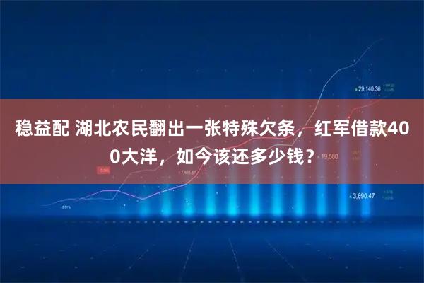 稳益配 湖北农民翻出一张特殊欠条,红军借款400大洋,如今该还多少钱?